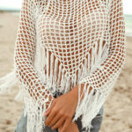 HAWAII Long-sleeved Handmade Crochet Blouse With Fringes