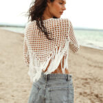 HAWAII Long-sleeved Handmade Crochet Blouse With Fringes - Image 3