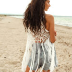 MYKONOS Handmade Sleeveless Crochet Top With Fringes- White - Image 4