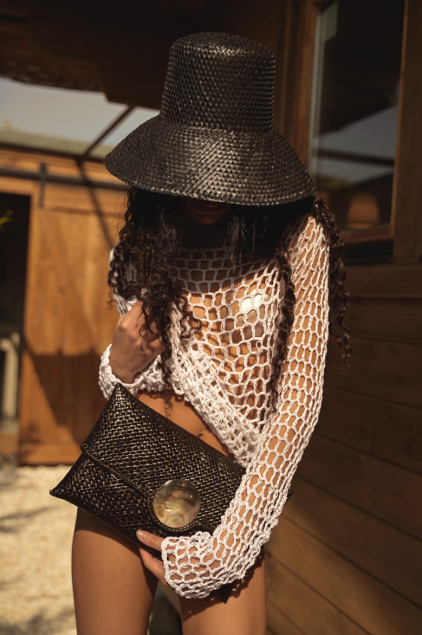 SIERA Handmade Long-Sleeved Crochet Top