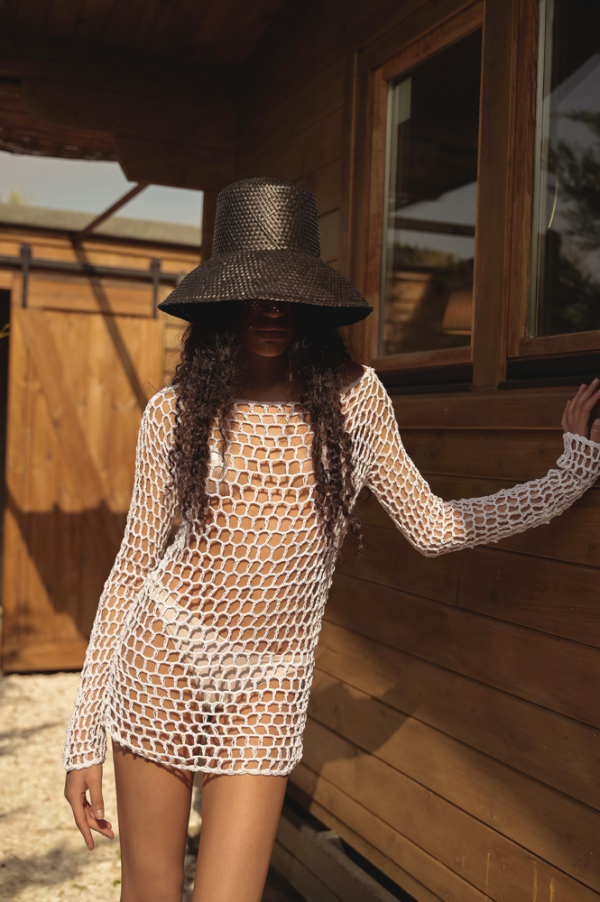 SIERA Handmade Long-Sleeved Crochet Top - Image 4