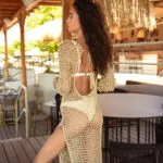KATIE Χειροποίητο Πλεκτό Μακρυμάνικο Maxi Φόρεμα - Image 7