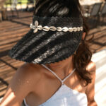 CORFU SUN VISOR SHELLS Handamade Visor Decorated With Shells