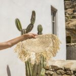 LEROS Straw Wicker Bag With Fringes And Zipper