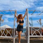 KYLIE GLAM Handmade Crochet Co-Ord Set With Details Of Silver Thread -Top With Mini Skirt- Black - Image 2