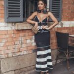 ON A BREAK CO-ORD SET -Handmade Crochet Black and White Set - Top With Long Skirt - Image 2