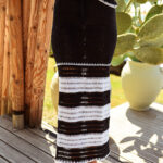 ON A BREAK CO-ORD SET -Handmade Crochet Black and White Set - Top With Long Skirt - Image 5