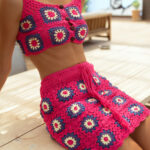 INKA Co-ord Set - Handmade Crochet Crop Top With Mini Skirt