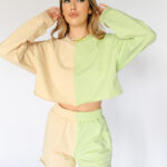 SIMPLY HAPPY Two-Tone Co-ord Set - Long Sleeve Top With Shorts - Image 2
