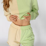 SIMPLY HAPPY Two-Tone Co-ord Set - Long Sleeve Top With Shorts - Image 4