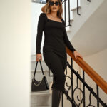 WILD ROMANCE Long-sleeved Fitted Rip Dress