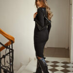 WILD ROMANCE Long-sleeved Fitted Rip Dress - Image 5