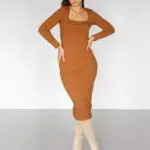 WILD ROMANCE Long-sleeved Fitted Rip Dress - Image 6