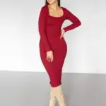 WILD ROMANCE Long-sleeved Fitted Rip Dress - Image 8