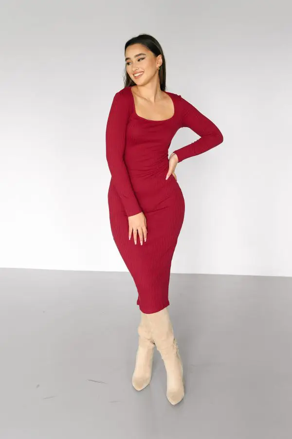 WILD ROMANCE Long-sleeved Fitted Rip Dress - Image 8