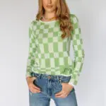 HAILEY Long-sleeved Top With Print Checkerboard - Image 3