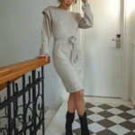 IVY Long-sleeved Dress With Belt - Image 5