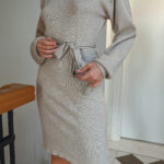 IVY Long-sleeved Dress With Belt - Image 2
