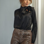 RAMONA Satin Shirt With Tying On the Neck - Type Tie - Image 3