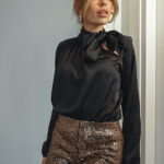 RAMONA Satin Shirt With Tying On the Neck - Type Tie