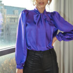 RAMONA Satin Shirt With Tying On the Neck - Type Tie - Image 5
