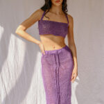 PURPLE LOVER Co-ord Set - Handmade Crochet Top With Skirt - Image 4