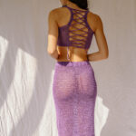PURPLE LOVER Co-ord Set - Handmade Crochet Top With Skirt - Image 5