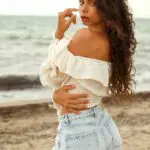 PASSEO ORGANIC Ruffle Μπλούζα Με Μανίκια Καμπάνα -Μπεζ