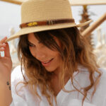 OLIVET  Hat With Belt And Decorative Gold Leaf - Image 3