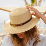 OLIVET  Hat With Belt And Decorative Gold Leaf - Image 5