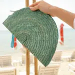RAINBOW Χειροποίητο Clutch Ψάθινο - Τιρκουάζ - Image 2