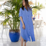CALABASAS Oversized Linen Dress With Buttons - Image 2