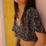 TEMPTING FATE Printed Top With Sleeves - Black - Image 3