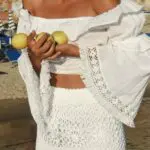 PASSEO ORGANIC Ruffle Μπλούζα Με Μανίκια Καμπάνα -Λευκό