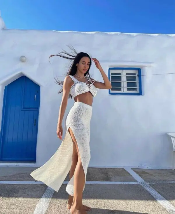 RENATA Handmade Crochet Top -White - Image 10