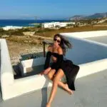 CANCUN ORGANIC Μακρυμάνικο Τοπ Από Οργανικό Βαμβάκι Με Κατεβασμένους Ώμους Και Λεπτομέρεια Στο Στήθος -Μαύρο - Image 5
