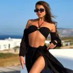 CANCUN ORGANIC Μακρυμάνικο Τοπ Από Οργανικό Βαμβάκι Με Κατεβασμένους Ώμους Και Λεπτομέρεια Στο Στήθος -Μαύρο - Image 2