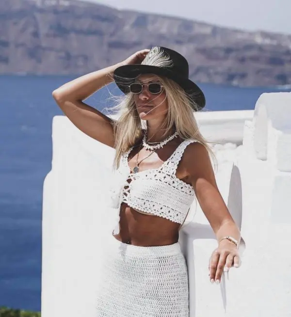 RENATA Handmade Crochet Top -White - Image 7