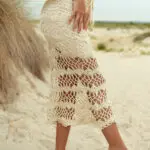 IN THE MOOD Χειροποίητη Πλεκτή Φούστα -Μπεζ - Image 6