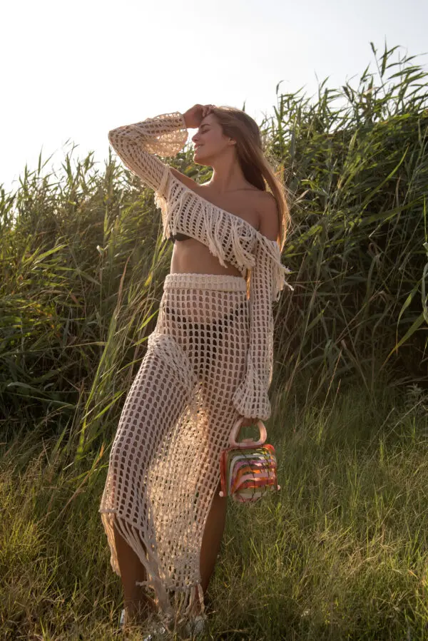 ZETA Handmade Crochet Skirt With Fringes