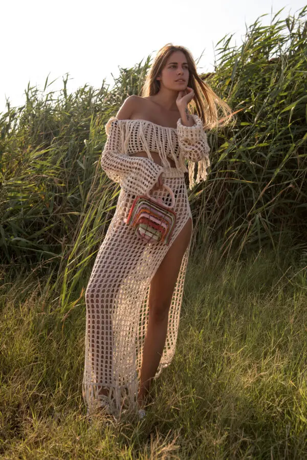 ZETA Handmade Crochet Skirt With Fringes - Image 3