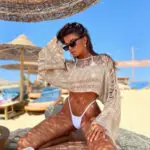 HONOLULU Handmade Crochet Long-Sleeved Crop Top With Ruffles