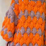 CANDY IN MY POCKET Handmade Knitted Woolen Sweater - Orange/LightBrown - Image 4