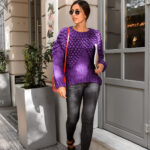 BLUEBERRY Woolen Knitted Sweater Purple - Image 2