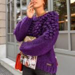 BLUEBERRY Woolen Knitted Sweater Purple - Image 3