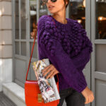 BLUEBERRY Woolen Knitted Sweater Purple - Image 4