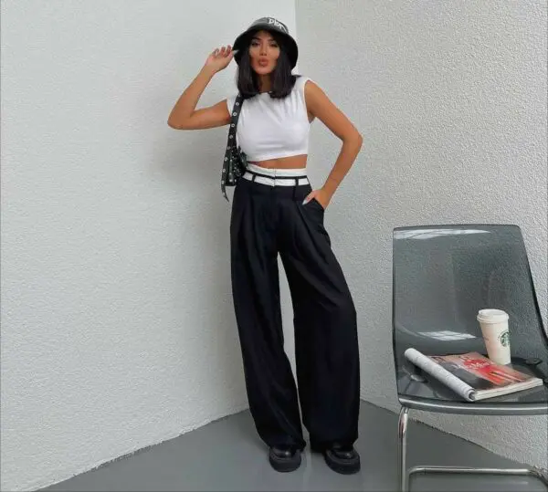 SERVE THE LOOK Παντελόνι Σε Φαρδιά Γραμμή