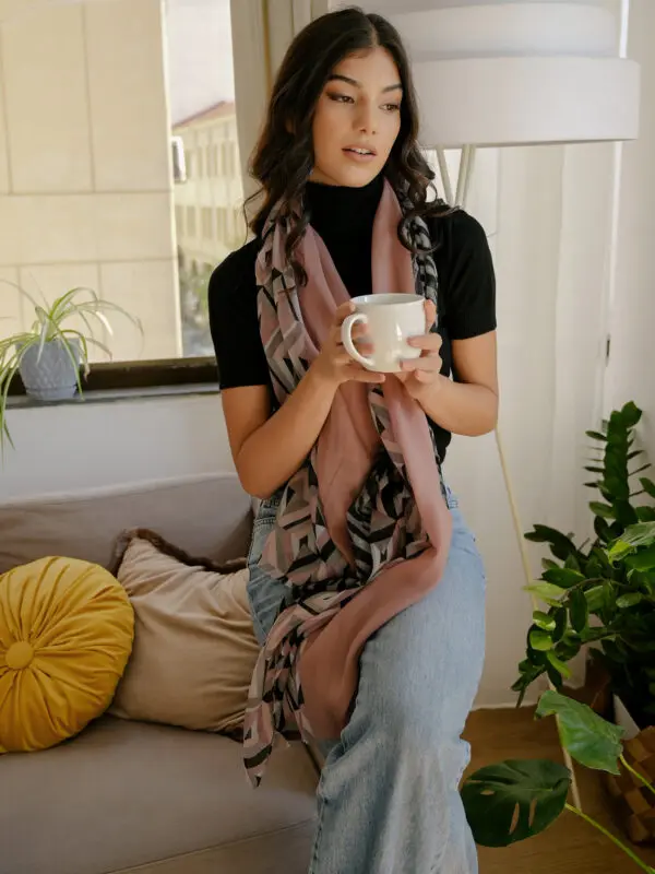 CLOUDY THURSDAY Rayon Scarf With Patterns - Image 2