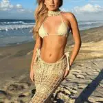 MAYA BAY Handmade Crochet Maxi Skirt- Beige - Image 3