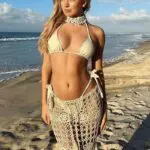 MAYA BAY Handmade Crochet Maxi Skirt- Beige - Image 2